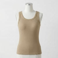 Maggie's ribbed cotton built-in bra tank color option