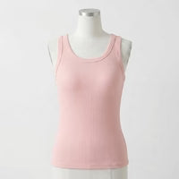 Maggie's ribbed cotton built-in bra tank color option