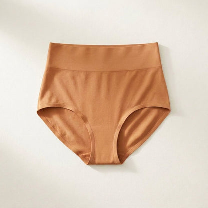 Maggie's high-waisted smoothing brief in caramel