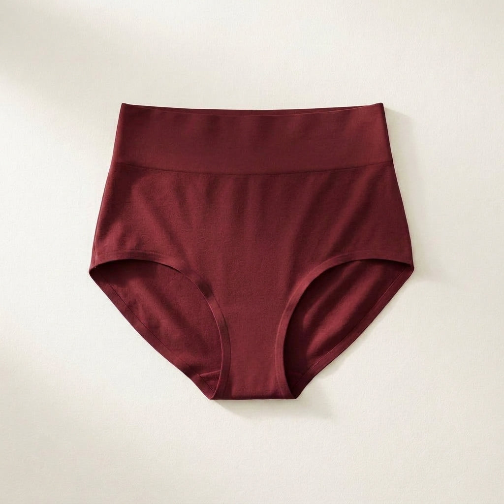 Maggie's high-waisted smoothing brief in lava red